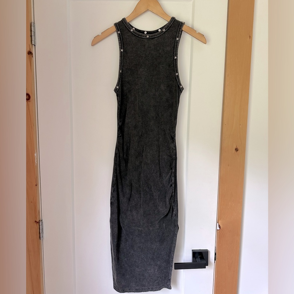 ROMWE silver star studded bodycon dress size M